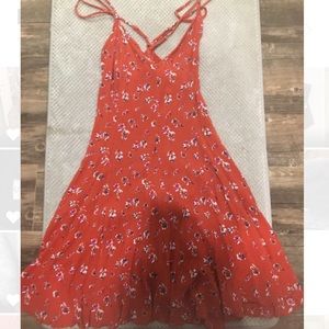 Red sundress floral